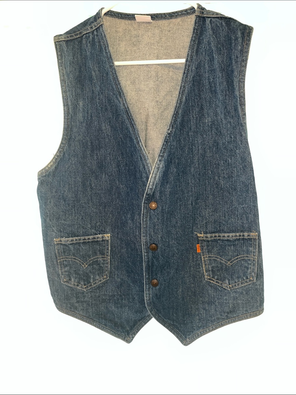 Levi's Blue Denim Button-Front Workwear Vest